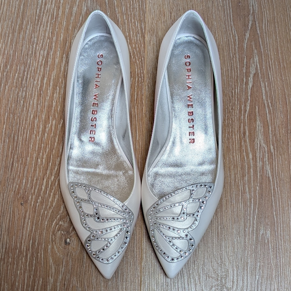 NIB Sophia Webster Wifey for Lifey Crystal Butterfly Ballet Flats
